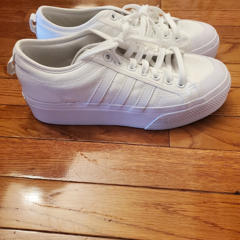 Platform White Adidas Shoes